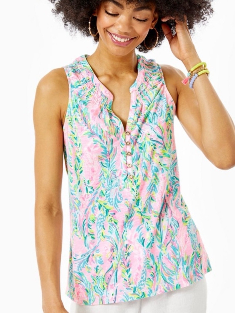 Lilly Pulitzer Essie Tank Top Multi unicorn of the Sea size medium NWT